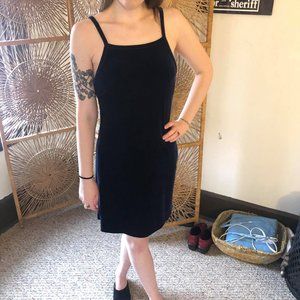 Vintage 90s / Y2K midnight blue velvet mini dress